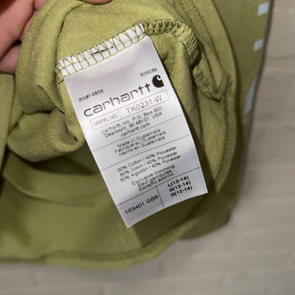 Carhartt Olive Green Long Sleeve Shirt women’s large NEW - Picture 4 of 5